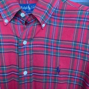 Vintage Polo Ralph Lauren Plaid Button Down Long Sleeve Flannel Shirt  Size M